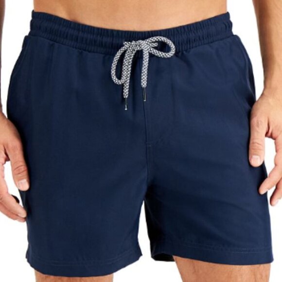INC International Concepts Quick Dry 5" Swim Trunks - Navy Blue - size Medium - Picture 6 of 6